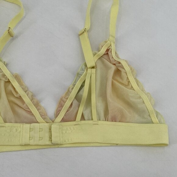 DIANE VON FURSTENBERG For Target Size M Bralette Yellow Lace Ruffles - Picture 10 of 11